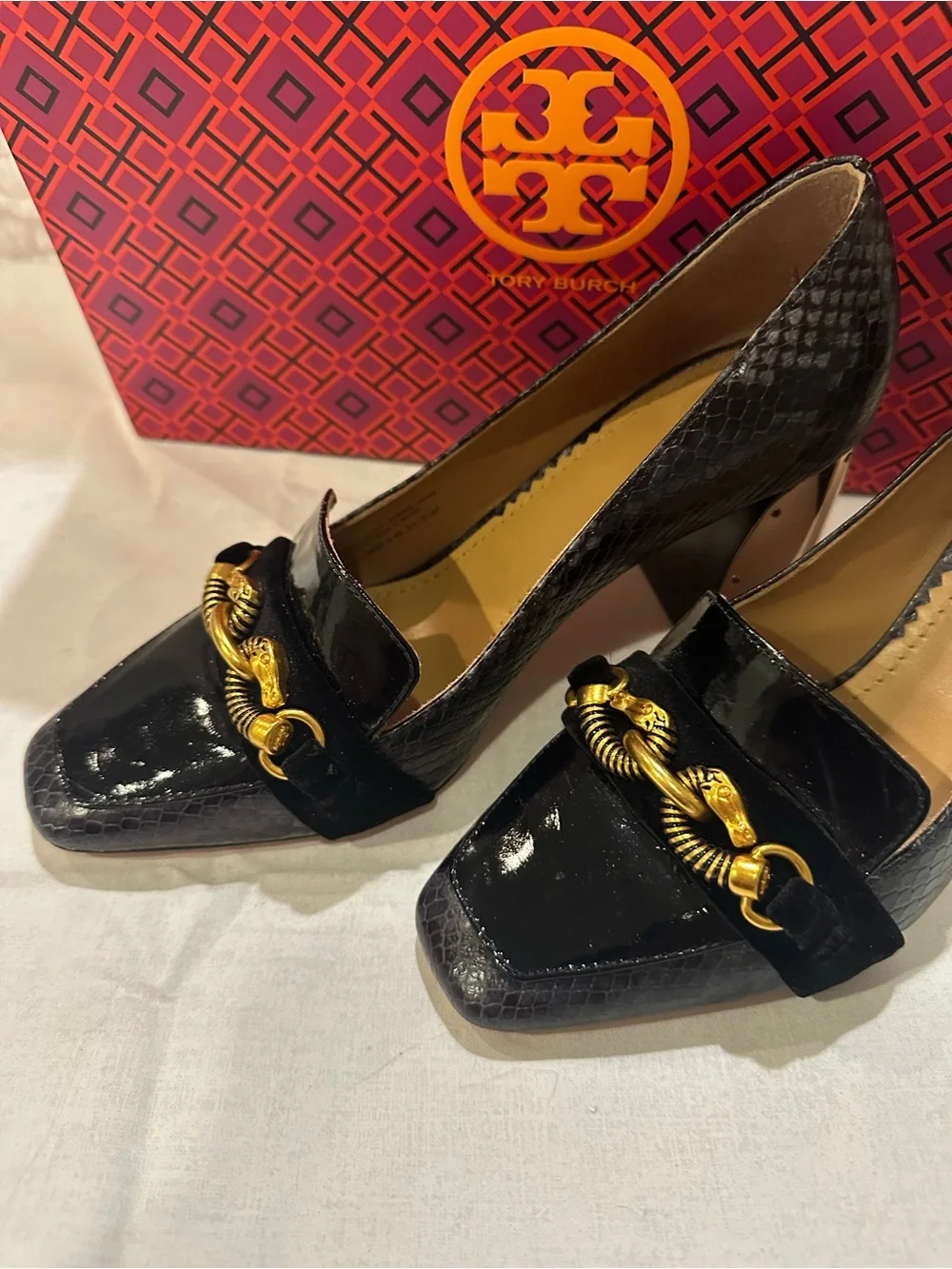 Tory Burch Jessa Snake Print Pump Leather Sie 6.5
